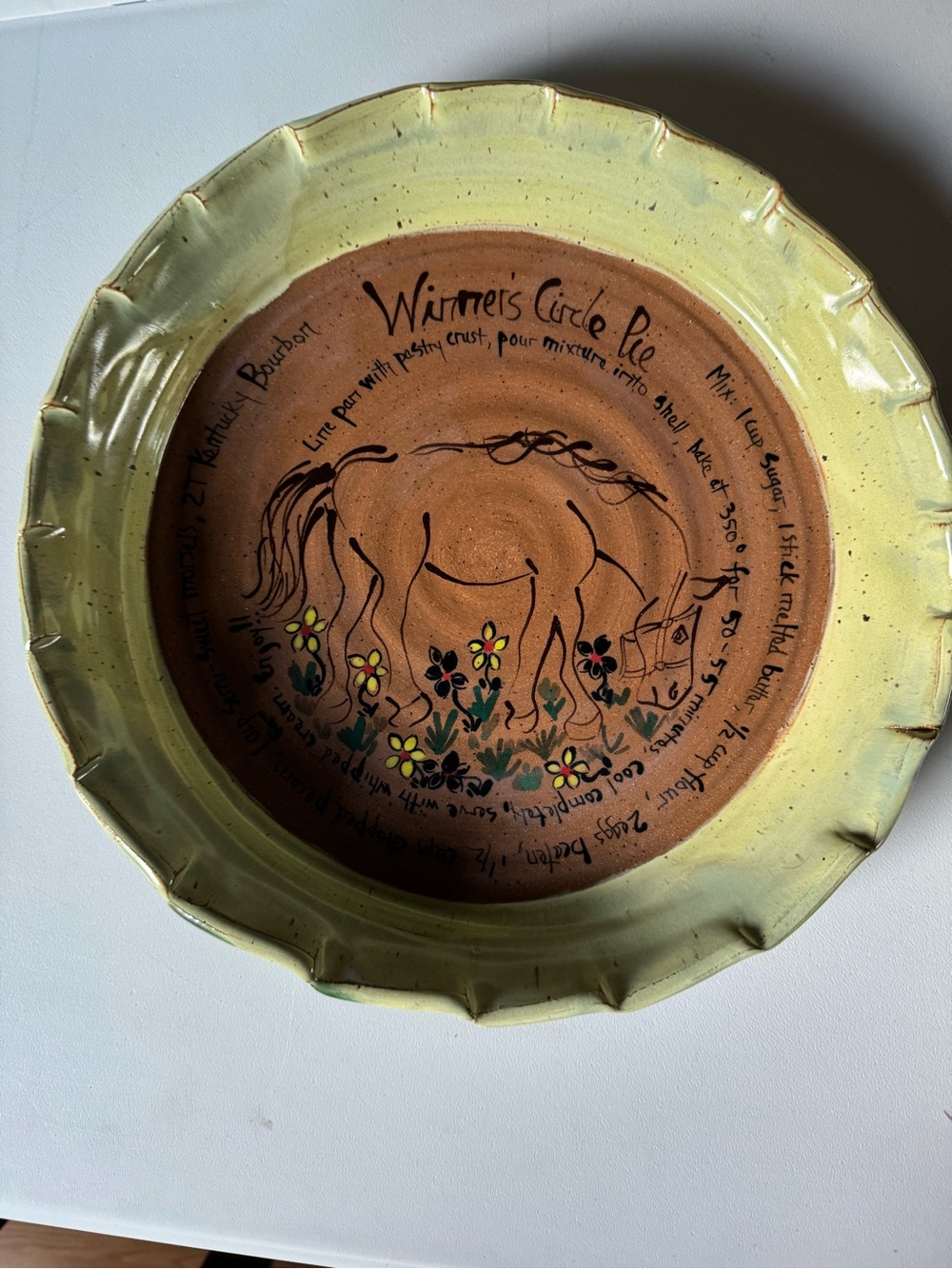 The Hungry Potter Handmade Horse Recipe Pie Dish Plate Country Kitchen Bakeware